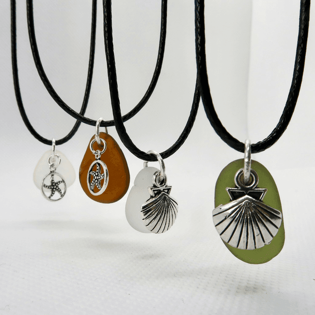 Starfish/Shell seaglass pendant necklace