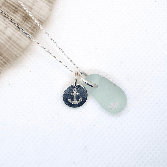 Anchor Seaglass Necklace